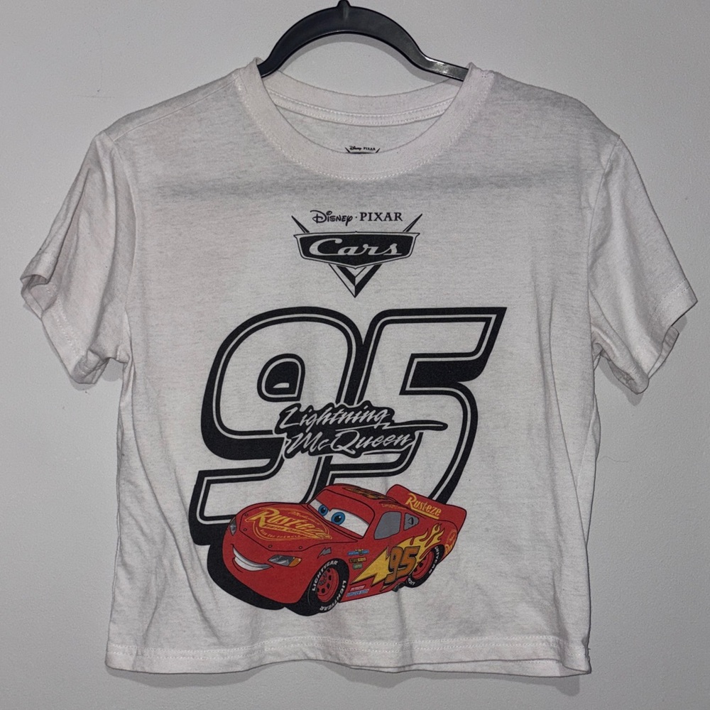 Disney Pixar Cars Lightning McQueen White Graphic Tee - Picture 1 of 3
